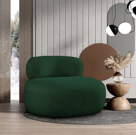 Venti Boucle Fabric Living Room Chair Green - 140Green-C - Luna Furniture