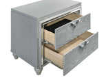 Veronica 2-drawer Nightstand Bedside Table Light Silver - 224722 - Luna Furniture