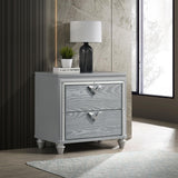 Veronica 2-drawer Nightstand Bedside Table Light Silver - 224722 - Luna Furniture