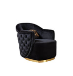 Victoria Black Velvet Chair - VICTORIABLACK-C - Luna Furniture