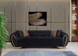 Victoria Black Velvet Living Room Set - VICTORIABLACK-SL - Luna Furniture