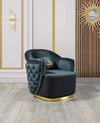 Victoria Holly Green Velvet Chair - VICTORIAGREEN-C - Luna Furniture