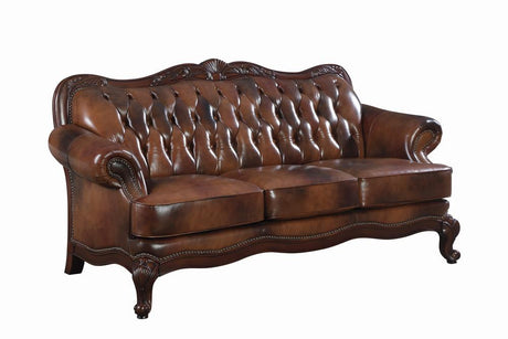 Victoria Rolled Arm Sofa Tri-tone and Brown - 500681 - Luna Furniture