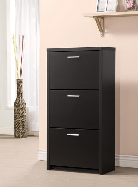 Vivian 3-drawer Shoe Cabinet Black - 900604 - Luna Furniture