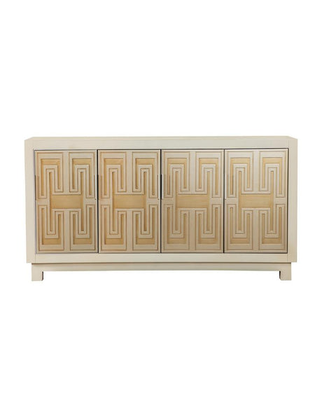 Voula Rectangular 4-door Accent Cabinet White and Gold - 953416 - Luna Furniture