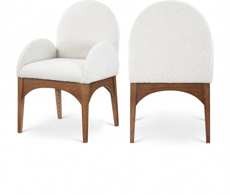 Waldorf Boucle Fabric Dining Arm Chair Cream - 382Cream-AC - Luna Furniture