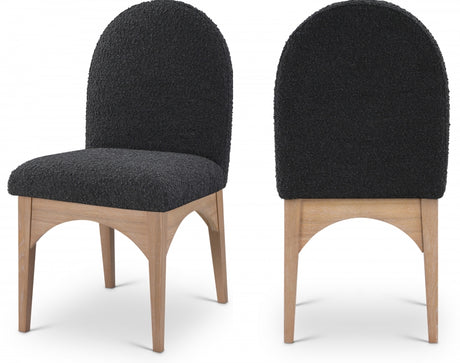 Waldorf Boucle Fabric Dining SIde Chair Black - 380Black-SC - Luna Furniture