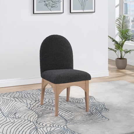 Waldorf Boucle Fabric Dining SIde Chair Black - 380Black-SC - Luna Furniture