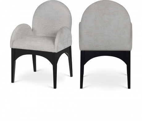 Waldorf Chenille Fabric Dining Arm Chair Grey - 378Grey-AC - Luna Furniture