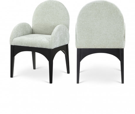Waldorf Chenille Fabric Dining Arm Chair Mint - 378Mint-AC - Luna Furniture