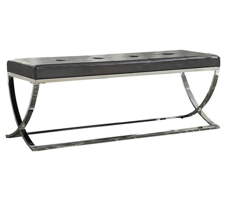 Walton Rectangle Upholstered Tufted Bench Black - 501156 - Luna Furniture