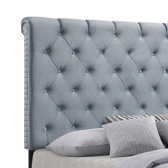 Warner Eastern King Upholstered Bed Slate Blue - 310041KE - Luna Furniture