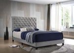 Warner Queen Upholstered Bed Grey - 310042Q - Luna Furniture