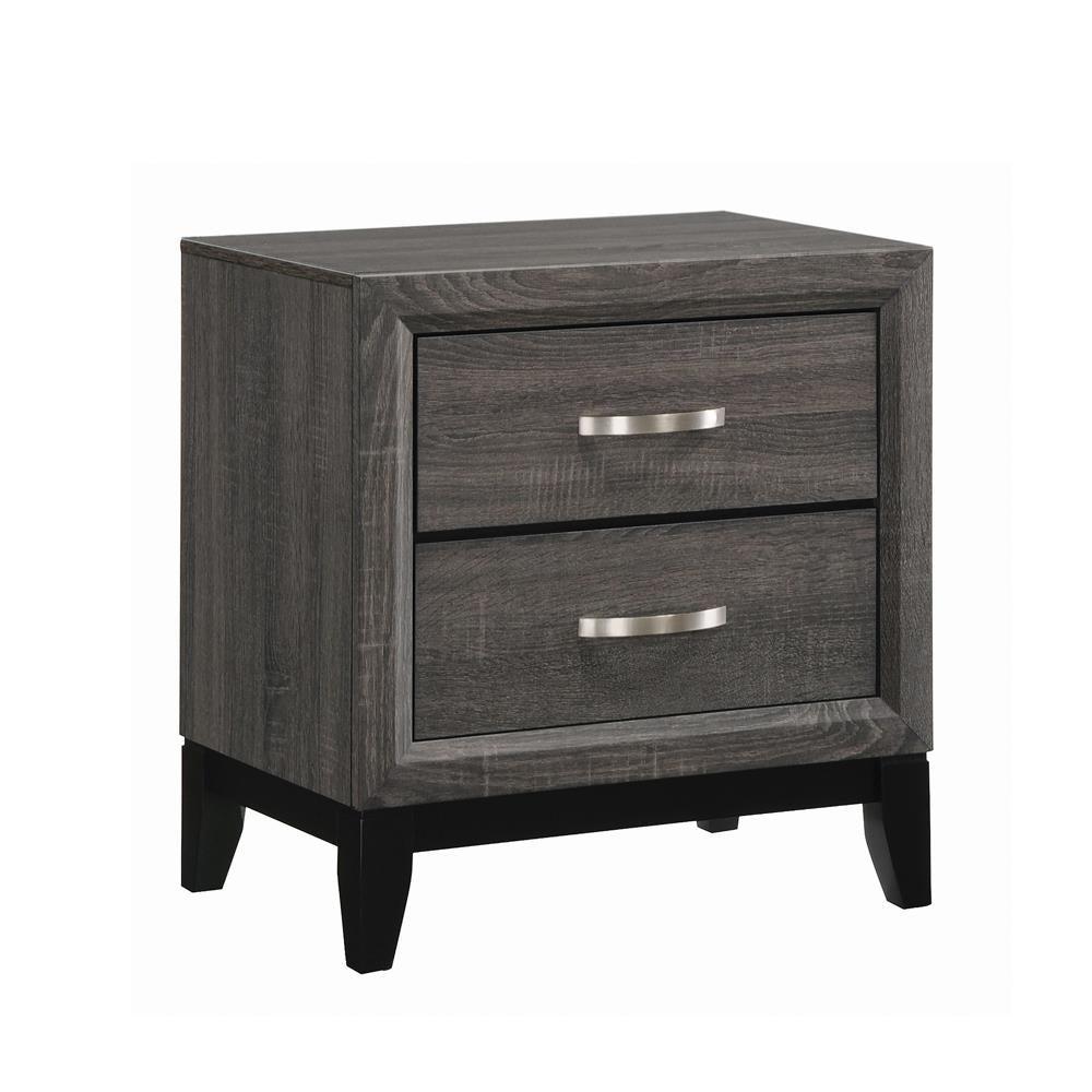 Watson Gray Oak and Black 2-Drawer Nightstand from Coaster - Luna Furniture