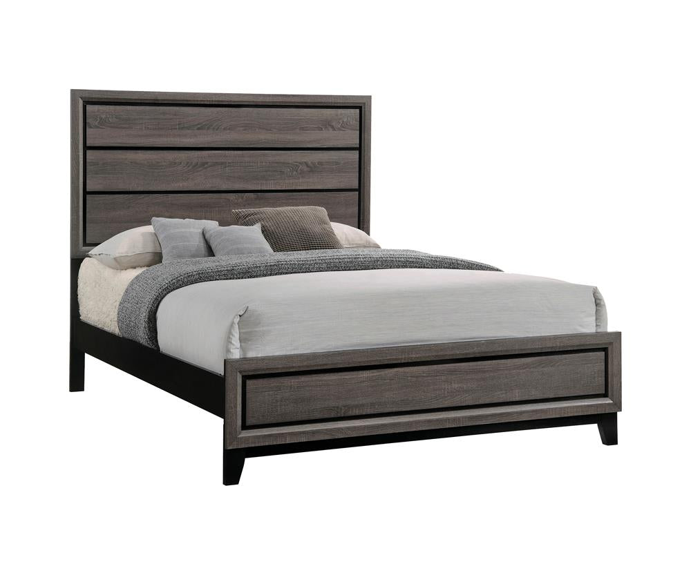 Watson Gray Oak and Black California King Panel Bed from Coaster - Luna Furniture