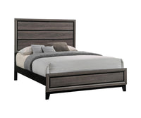 Watson California King Panel Bed Grey Oak and Black - 212421KW - Luna Furniture