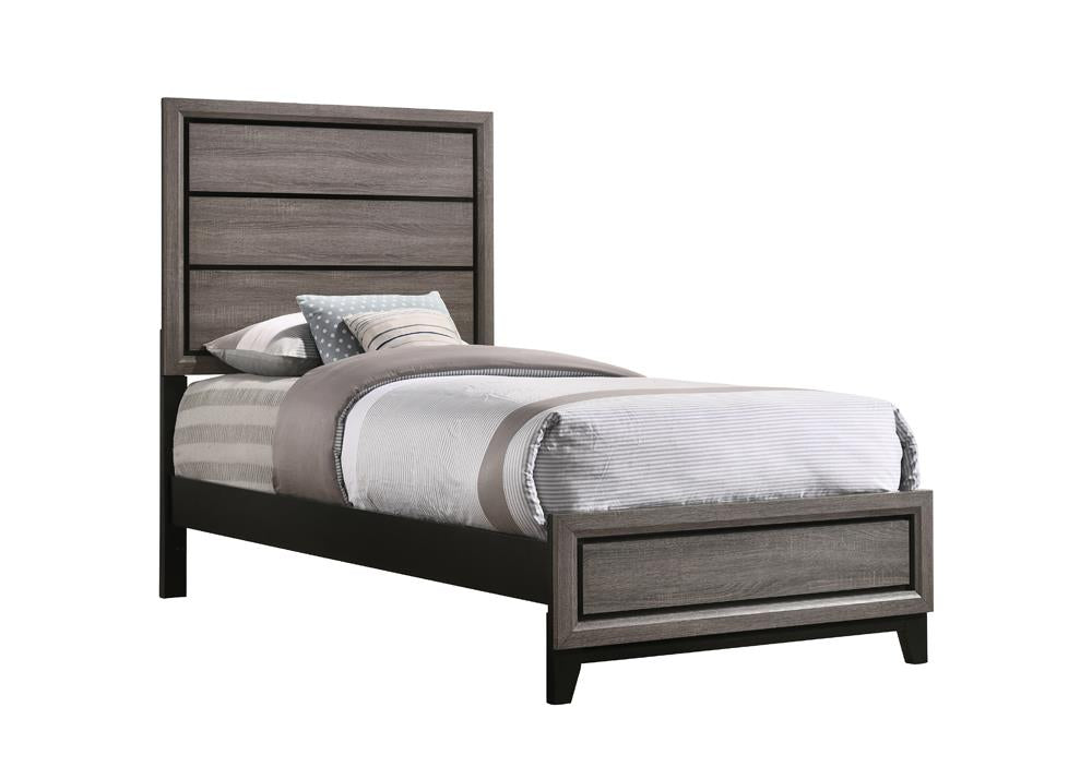 Watson Gray Oak Twin Panel Bed from Coaster - Luna Furniture