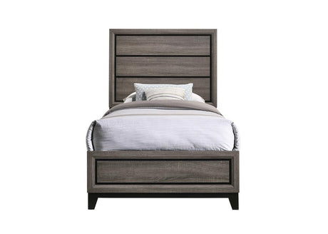 Watson Gray Oak Twin Panel Bed from Coaster - Luna Furniture