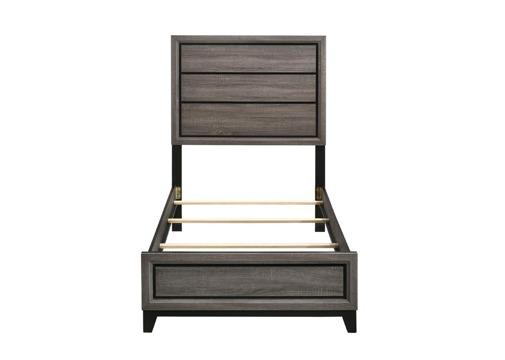 Watson Gray Oak Twin Panel Bed from Coaster - Luna Furniture