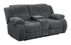 Weissman Motion Loveseat with Console Charcoal - 601922 - Luna Furniture