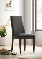 Wes Dark Walnut and Gray Upholstered Side Chair, Set of 2 from Coaster - Luna Furniture