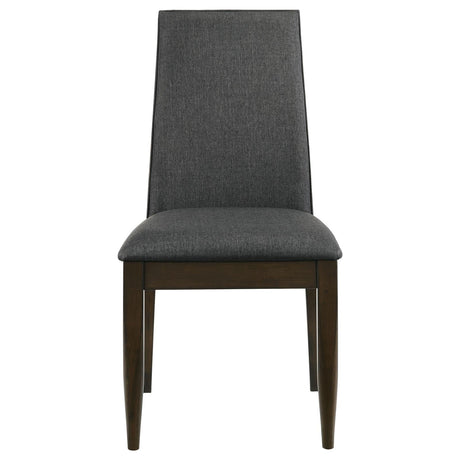 Wes Dark Walnut and Gray Upholstered Side Chair, Set of 2 from Coaster - Luna Furniture