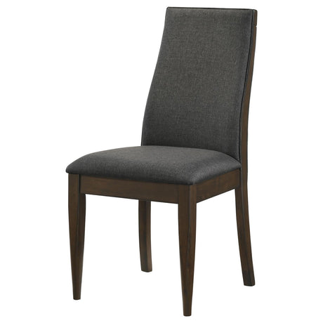 Wes Dark Walnut and Gray Upholstered Side Chair, Set of 2 from Coaster - Luna Furniture