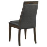 Wes Dark Walnut and Gray Upholstered Side Chair, Set of 2 from Coaster - Luna Furniture