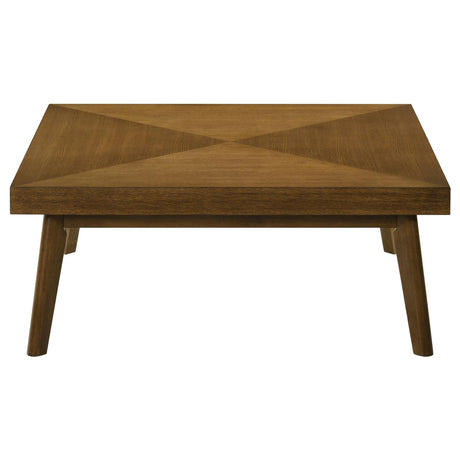 Westerly Walnut Square Wood Coffee Table with Diamond Parquet from Coaster - Luna Furniture