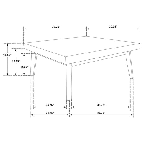 Westerly Walnut Square Wood Coffee Table with Diamond Parquet from Coaster - Luna Furniture