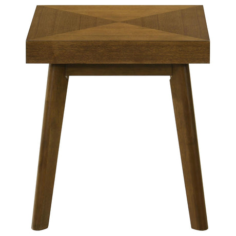 Westerly Walnut Square Wood End Table with Diamond Parquet from Coaster - Luna Furniture