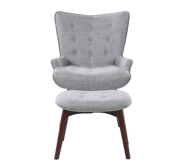 Willow Upholstered Accent Chair with Ottoman Grey and Brown - 904119 - Luna Furniture