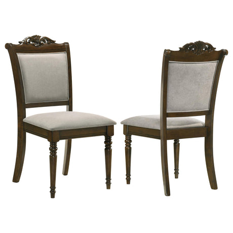 Willowbrook Upholstered Dining Armchair Grey and Chestnut (Set of 2) - 108112 - Luna Furniture