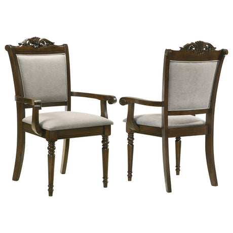 Willowbrook Upholstered Dining Side Chair Grey and Chestnut (Set of 2) - 108113 - Luna Furniture