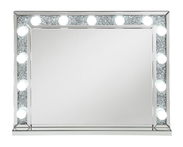 Wilmer Rectangular Table Mirror with Lighting Silver - 969525 - Luna Furniture