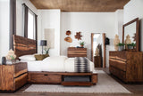 Winslow Smokey Walnut 4-Piece Queen Storage Bedroom Set from Coaster - Luna Furniture