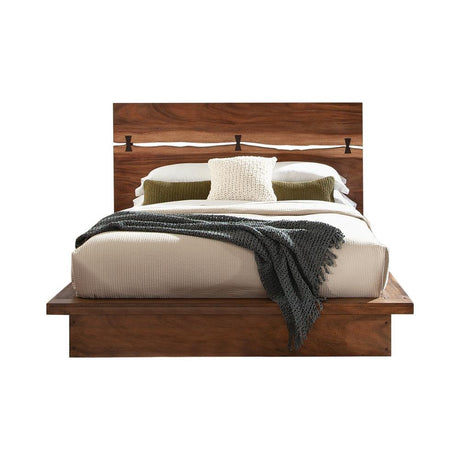 Winslow Smokey Walnut and Coffee Bean Eastern King Bed from Coaster - Luna Furniture