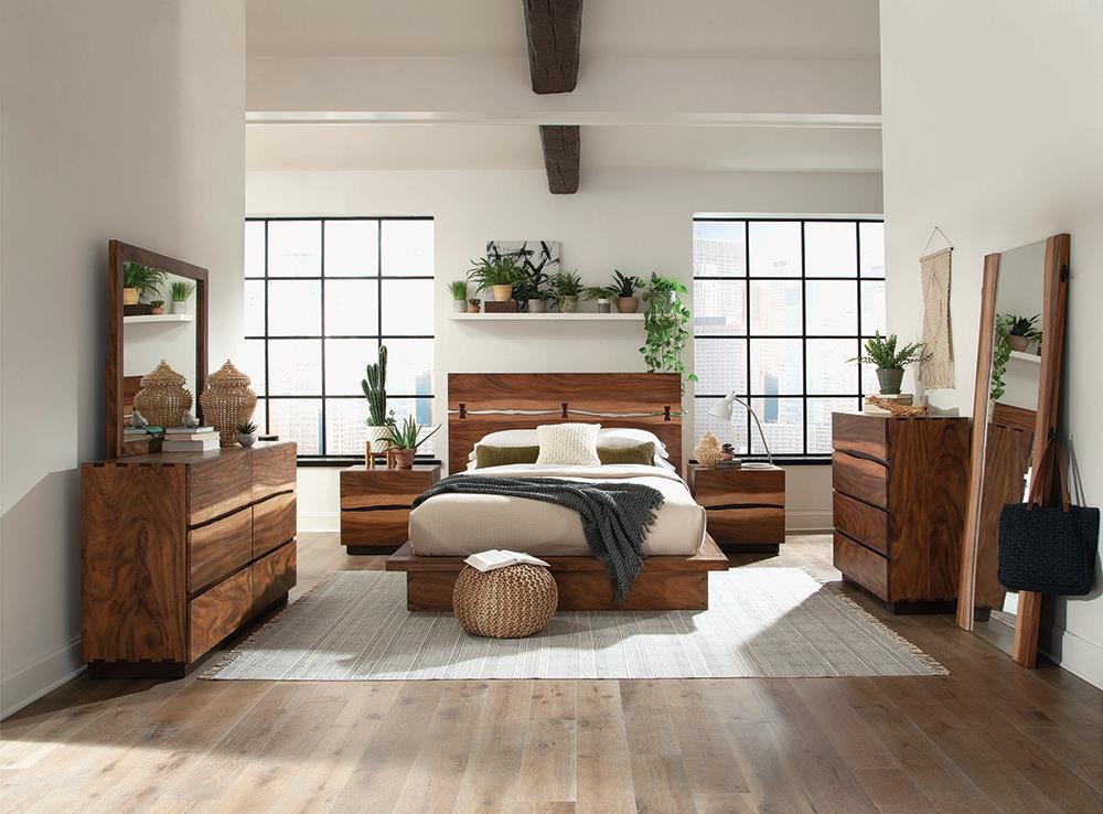 Winslow Smokey Walnut and Coffee Bean Storage Queen Bed from Coaster - Luna Furniture