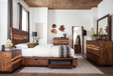 Winslow Smokey Walnut and Coffee Bean Storage Queen Bed from Coaster - Luna Furniture