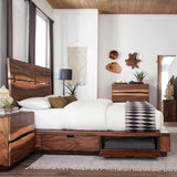 Winslow Smokey Walnut and Coffee Bean Storage Queen Bed from Coaster - Luna Furniture