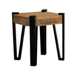 Winston Wooden Square Top End Table Natural and Matte Black - 724117 - Luna Furniture