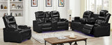 Woodland Black 3PC Power Reclining Set - Woodland Black 3PC Power - Luna Furniture