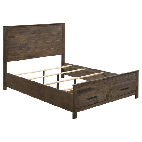 Woodmont Queen Storage Bed Rustic Golden Brown - 222631Q - Luna Furniture
