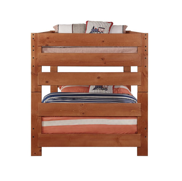 Wrangle Hill Full over Full Bunk Bed Amber Wash - 460096 - Luna Furniture