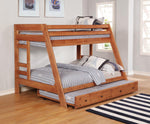 Wrangle Hill Twin over Full Bunk Bed with Built-in Ladder Amber Wash - 460093 - Luna Furniture