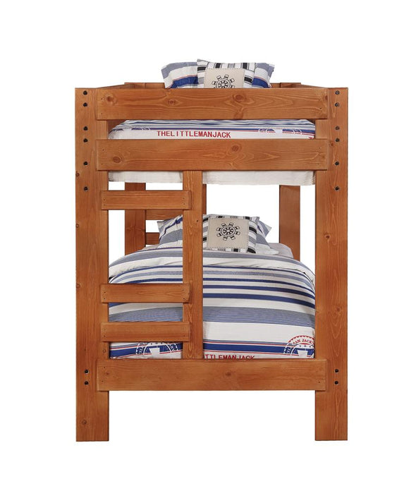 Wrangle Hill Twin over Twin Bunk Bed Amber Wash - 460243 - Luna Furniture