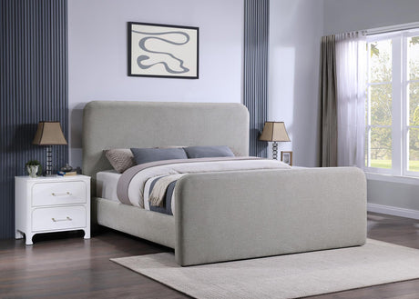 Wren Gray Upholstered Eastern King Platform Bed from Coaster - Luna Furniture