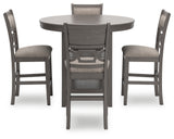 Wrenning Gray Counter Height Dining Table and 4 Barstools (Set of 5) - D425-223 - Luna Furniture
