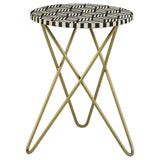 Xenia Black and White Round Accent Table with Hairpin Legs from Coaster - Luna Furniture