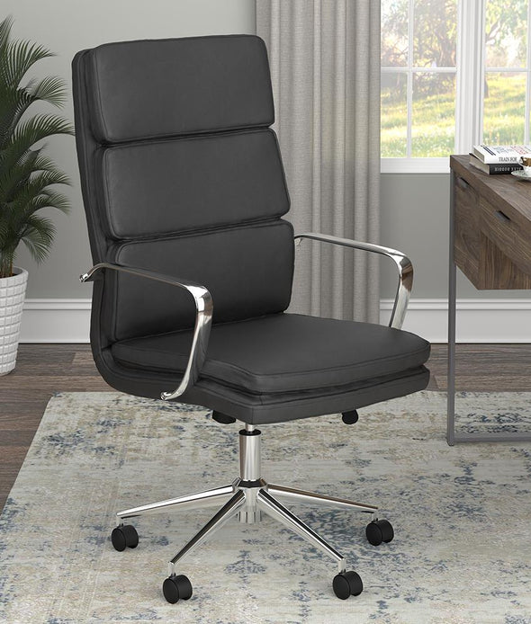 Ximena High Back Upholstered Office Chair Black - 801744 - Luna Furniture